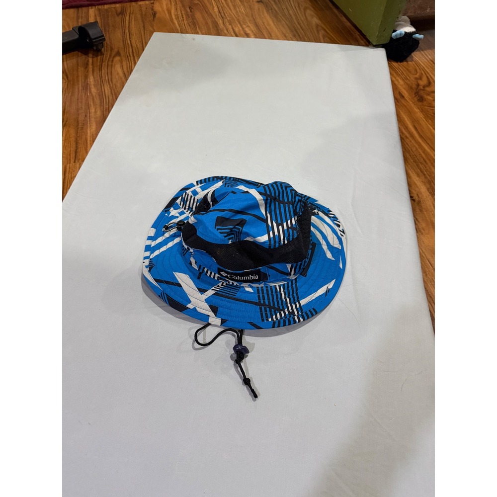 Gorpcore Youth Columbia Geometric Mesh Bucket Hat O/S Blue